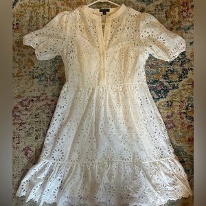 J. Crew White Eyelet Midi Dress